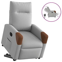 vidaXL Elektrisk reclinerfåtölj med uppresningshjälp molngrå tyg
