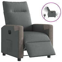 vidaXL Elektrisk reclinerfåtölj mörkgrå tyg