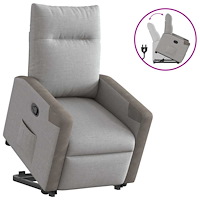 vidaXL Reclinerfåtölj med uppresningshjälp molngrå tyg