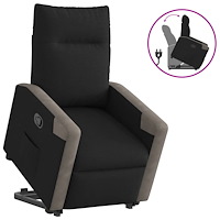 vidaXL Reclinerfåtölj med uppresningshjälp svart tyg