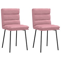 vidaXL Matstolar 2 st rosa sammet