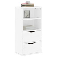 vidaXL Sidoskåp med lådor "ODDA" vit 40x24x79 cm massiv furu