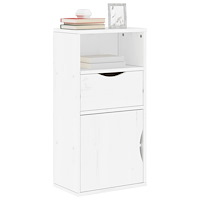 vidaXL Sidoskåp med låda "ODDA" vit 40x24x79 cm massiv furu
