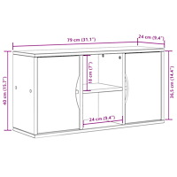 vidaXL TV-bänk "ODDA" 79x24x40 cm massiv furu