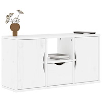 vidaXL TV-bänk med låda "ODDA" vit 79x24x40 cm massiv furu