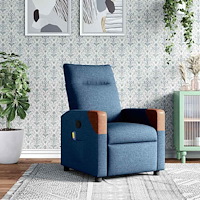 vidaXL Massagefåtölj blå tyg