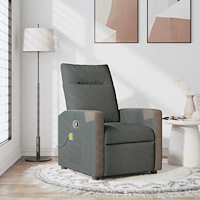 vidaXL Massagefåtölj mörkgrå tyg
