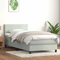 vidaXL Ramsäng med madrass ljusgrå 80x210 cm sammet