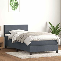 vidaXL Ramsäng med madrass mörkgrå 80x210 cm sammet