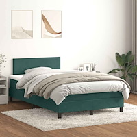 vidaXL Ramsäng med madrass mörkgrön 120x210 cm sammet