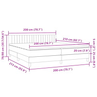 vidaXL Ramsäng med madrass rosa 200x210 cm sammet