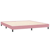 vidaXL Ramsäng med madrass rosa 200x210 cm sammet