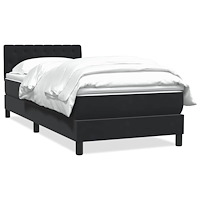 vidaXL Ramsäng med madrass svart 90x210 cm sammet