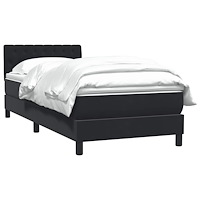 vidaXL Ramsäng med madrass svart 90x210 cm sammet