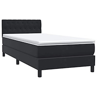 vidaXL Ramsäng med madrass svart 90x210 cm sammet