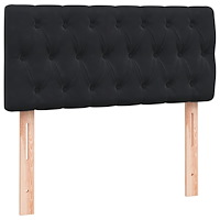 vidaXL Ramsäng med madrass svart 90x210 cm sammet