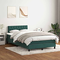 vidaXL Ramsäng med madrass mörkgrön 120x210 cm sammet