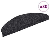vidaXL Trappmattor självhäftande 30 st svart 65x21x4 cm