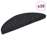 vidaXL Trappmattor självhäftande 30 st svart 56x17x3 cm
