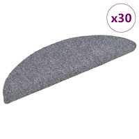 vidaXL Trappmattor självhäftande 30 st ljusgrå 56x17x3 cm