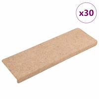 vidaXL Trappmattor självhäftande 30 st gräddvit 65x21x4 cm