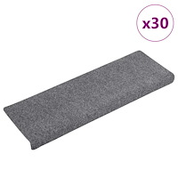 vidaXL Trappmattor självhäftande 30 st ljusgrå 65x21x4 cm