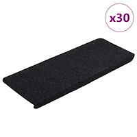 vidaXL Trappmattor självhäftande 30 st svart 65x24,5x3,5 cm