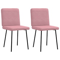 vidaXL Matstolar 2 st rosa sammet