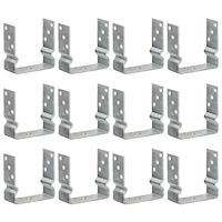 vidaXL Stängselankare 12 st silver 14x6x15 cm galvaniserat stål