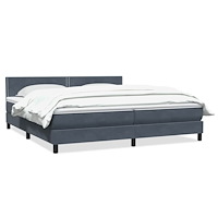 vidaXL Resårsäng med madrass mörkgrå 180x220 cm sammet