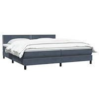 vidaXL Resårsäng med madrass mörkgrå 180x220 cm sammet