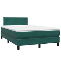 vidaXL Ramsäng med madrass mörkgrön 120x210 cm sammet