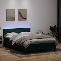 vidaXL Ramsäng med madrass mörkgrönt 140x210 cm sammet