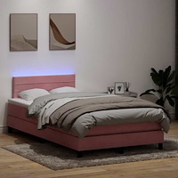 vidaXL Ramsäng med madrass rosa 120x220 cm sammet