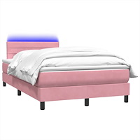 vidaXL Ramsäng med madrass rosa 120x220 cm sammet
