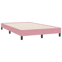 vidaXL Ramsäng med madrass rosa 120x220 cm sammet
