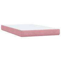 vidaXL Ramsäng med madrass rosa 120x220 cm sammet