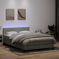 vidaXL Ramsäng med madrass ljusgrå 140x220 cm sammet