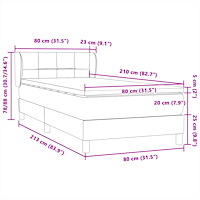 vidaXL Ramsäng med madrass ljusgrå 80x210 cm sammet