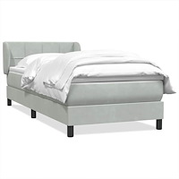 vidaXL Ramsäng med madrass ljusgrå 80x210 cm sammet