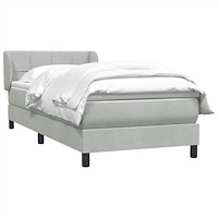 vidaXL Ramsäng med madrass ljusgrå 80x210 cm sammet