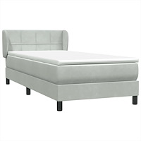 vidaXL Ramsäng med madrass ljusgrå 80x210 cm sammet