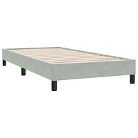 vidaXL Ramsäng med madrass ljusgrå 80x210 cm sammet