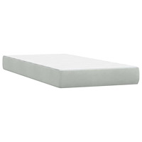 vidaXL Ramsäng med madrass ljusgrå 80x210 cm sammet