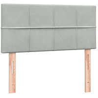 vidaXL Ramsäng med madrass ljusgrå 80x210 cm sammet