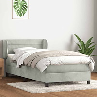 vidaXL Ramsäng med madrass ljusgrå 80x210 cm sammet