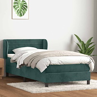 vidaXL Ramsäng med madrass mörkgrön 80x220 cm sammet