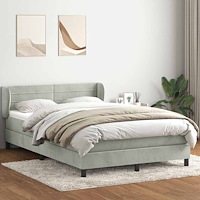 vidaXL Ramsäng med madrass ljusgrå 140x220 cm sammet