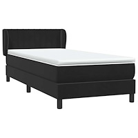 vidaXL Ramsäng med madrass svart 90x210 cm sammet