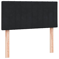 vidaXL Ramsäng med madrass svart 90x210 cm sammet